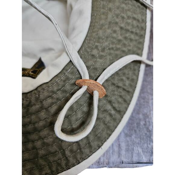 Dorfman Fishing Bucket Hat Cotton Canvas Size Medium Khaki Outdoor Camping Strap - Picture 6 of 7
